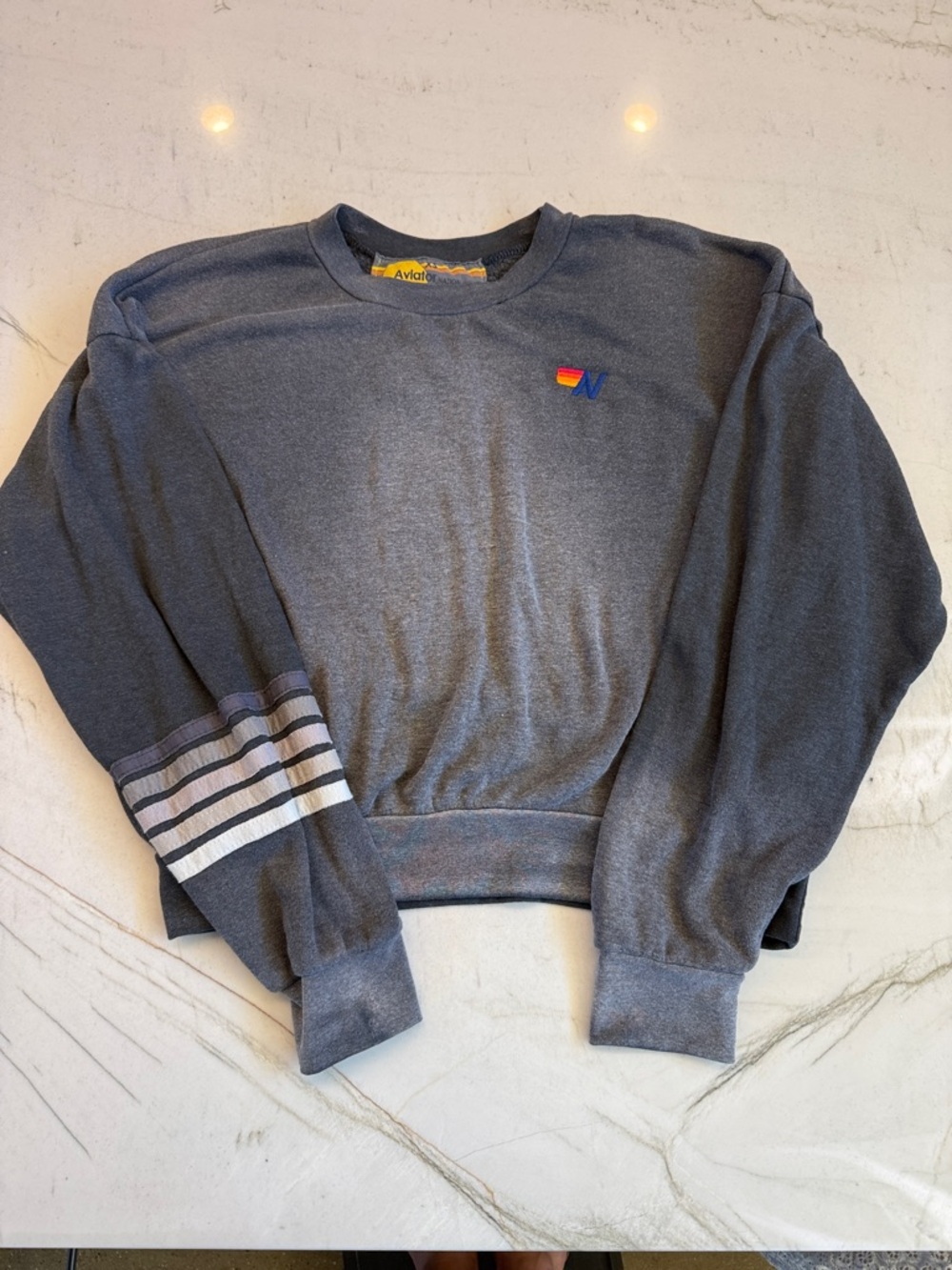Aviator Nation Relaxed Grey Crewneck